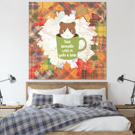 Fall Break Cat Stretched Canvas Print Leinwanddruck