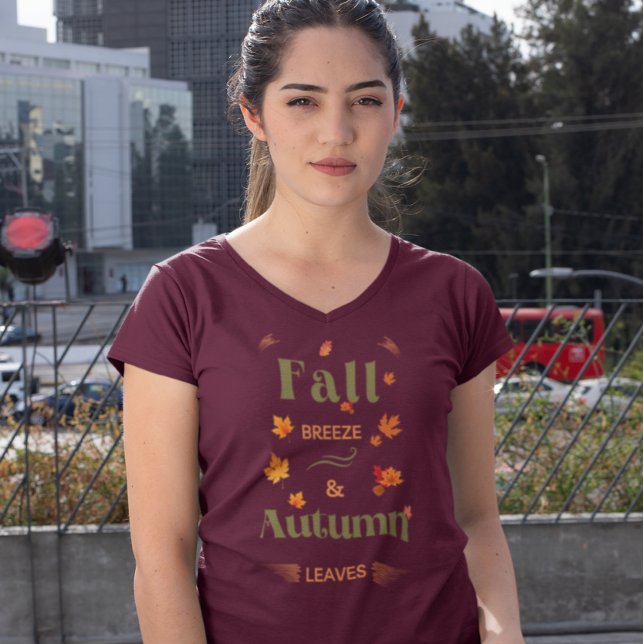 Fall Breeze und Herbst verlassen Design T-Shirt (Von Creator hochgeladen)
