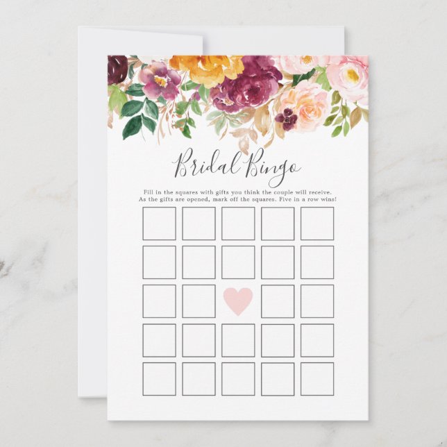 Fall Bridal Bingo Showspiel Einladung (Vorderseite)