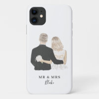 Fall Bride and Groom Illustration Case-Mate iPhone