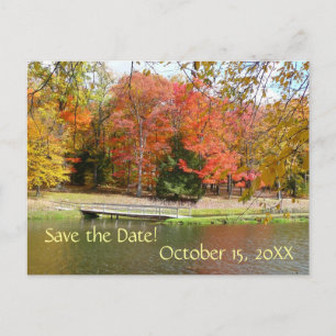 Fall Bridge Save the Date Postkarte