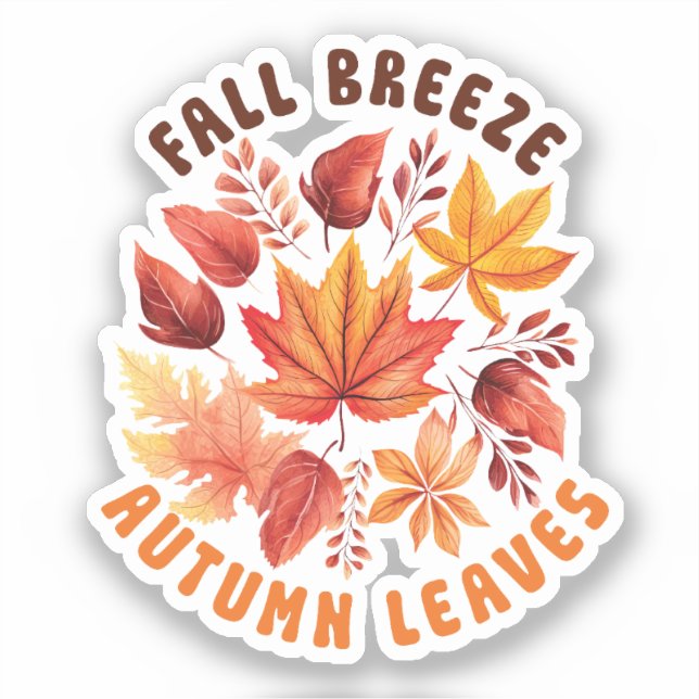 Fall Brise, Herbst Blätter - Whimsischer Fall Aufkleber (Vorderseite)