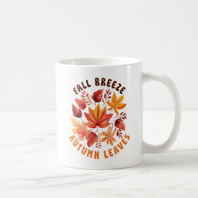 Fall Brise, Herbst Blätter - Whimsischer Fall Kaffeetasse (Rechts)