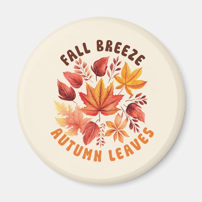 Fall Brise, Herbst Blätter - Whimsischer Fall Magnet (Vorne)