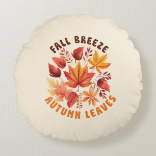 Fall Brise, Herbst Blätter - Whimsischer Fall Rundes Kissen