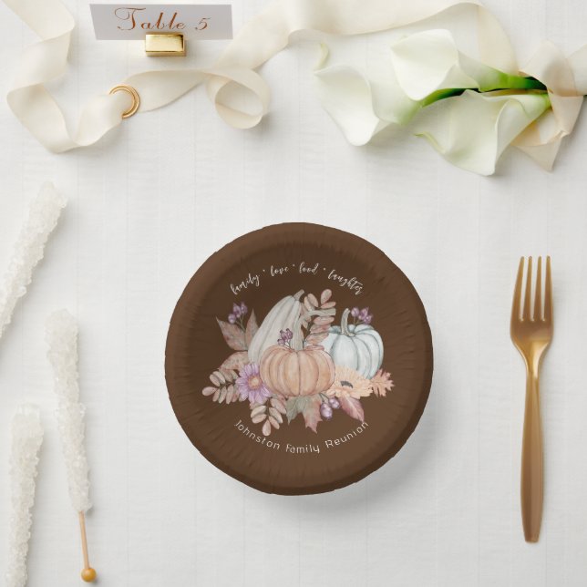 Fall Brown Elegant Erntedank Table Decorations Pappteller (Hochzeit)