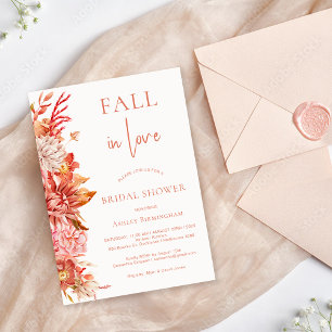 Fall Brown Floral in Liebe Brautparty Einladung