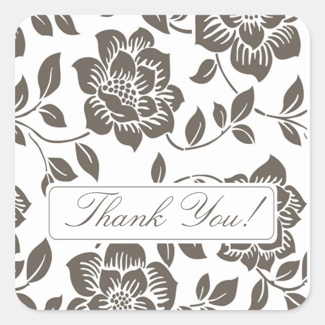 Fall Brown Floral Vielen Dank Brautparty Sticker (Vorderseite)
