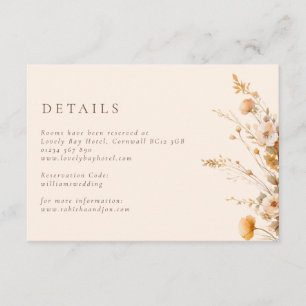 Fall Brown & Tan Wildblumen Hochzeit Begleitkarte