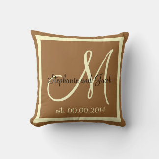 Fall Brown und Cream Wedding Sake Kopfkissen Kissen