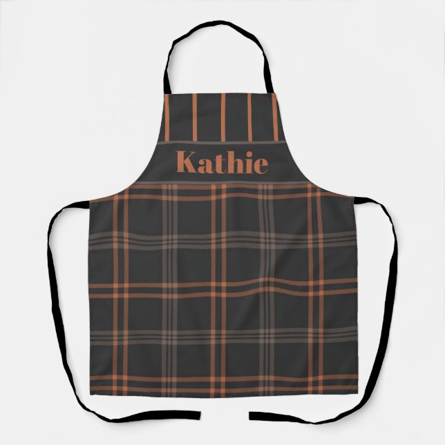 Fall Buffalo Kariert Gingham Checkered Custom Schürze (Vorderseite)