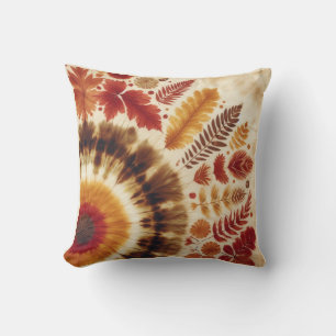 Fall/Bullseye-Gefärbte Krawatte mit Blätter Kissen