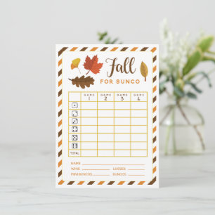 Fall Bunco Card August September Oktober Thema Einladung