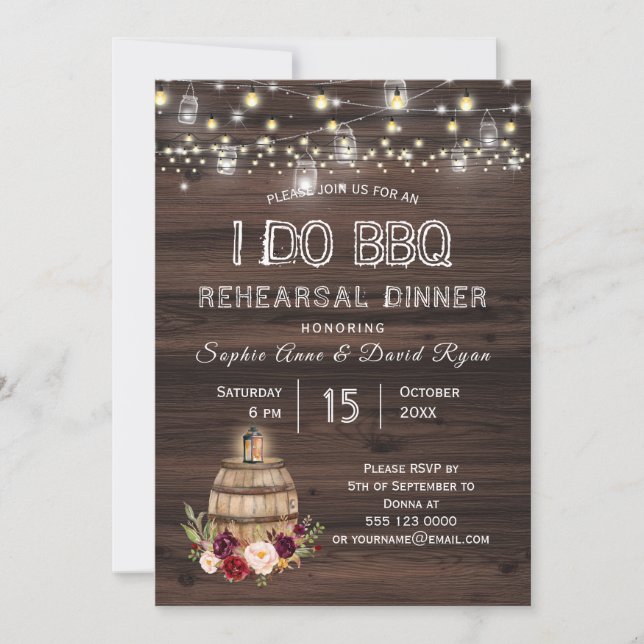 Fall Burgund Wein Barrel Probe Abendessen Einladung (Vorderseite)