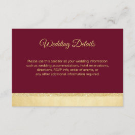 Fall-Burgunder-Goldhochzeits-Detail-Einsätze Begleitkarte