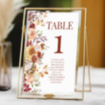 Fall Burgundy Brown Beige Blume Hochzeit der Flora Tischnummer<br><div class="desc">Dies ist eine Herbst Burgundy Brown Beige Floral Blume Hochzeit Tischnummer mit Namen!</div>