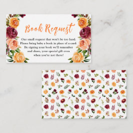 Fall Burgundy Orange Floral Baby Buy Request Begleitkarte