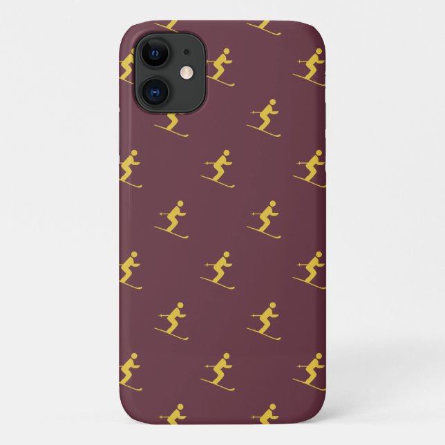 Fall Burgundy Skier Case-Mate iPhone Case-Mate iPhone Hülle (Rückseite)