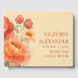 Fall Burnt Orange Floral Wedding Gästebuch