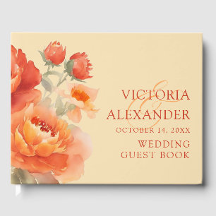 Fall Burnt Orange Floral Wedding Gästebuch