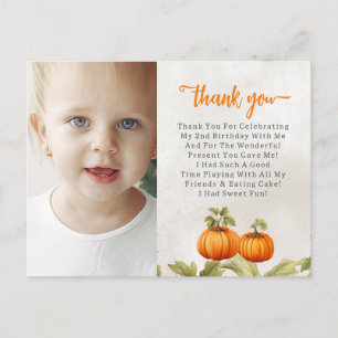 Fall Burnt Orange Pumpkin Patch Geburtstag Vielen  Postkarte