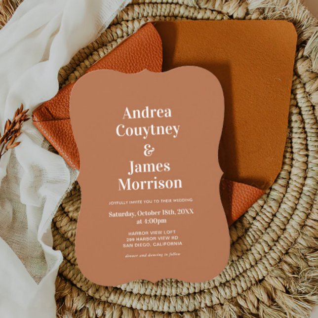 Fall Burnt Orange Wedding Einladung (Von Creator hochgeladen)
