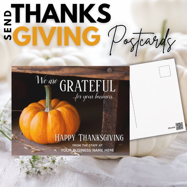 Fall Business Erntedank Postkarten - Dankbar (Give fall business Thanksgiving postcards to your customers and clients, instead of Christmas cards)
