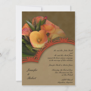 Fall Cala Lily Bouquet Hochzeit Einladung