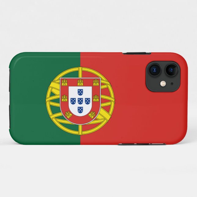Fall "Case-Mate iPhone" unter der Flagge Portugals Case-Mate iPhone Hülle (Rückseite (Horizontal))
