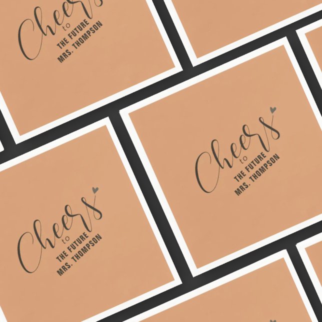 Fall Cheers Future Frau Orange Brautparty Brunch Serviette (Von Creator hochgeladen)