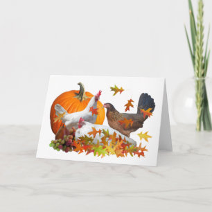 Fall Chickens Card Karte