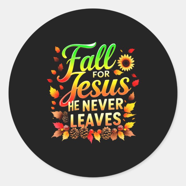 Fall Christian Thanksgiving Jesus My Favourite Sea Runder Aufkleber (Vorderseite)
