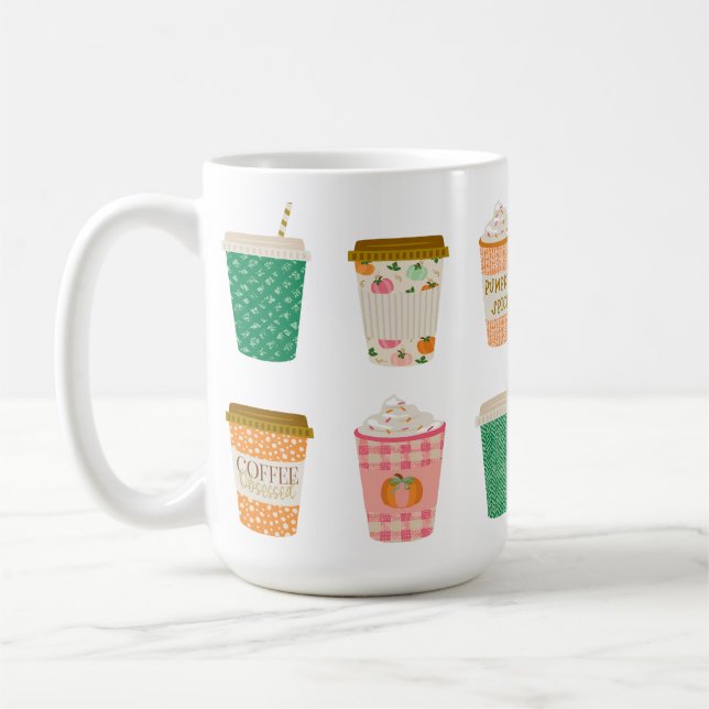 Fall Coffee Cups | Autumn Pumpkin Gewürz Latte Kaffeetasse (Links)
