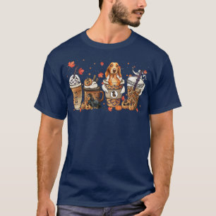 Fall Coffee Dachshund Dog Halloween Costume Fall  T-Shirt