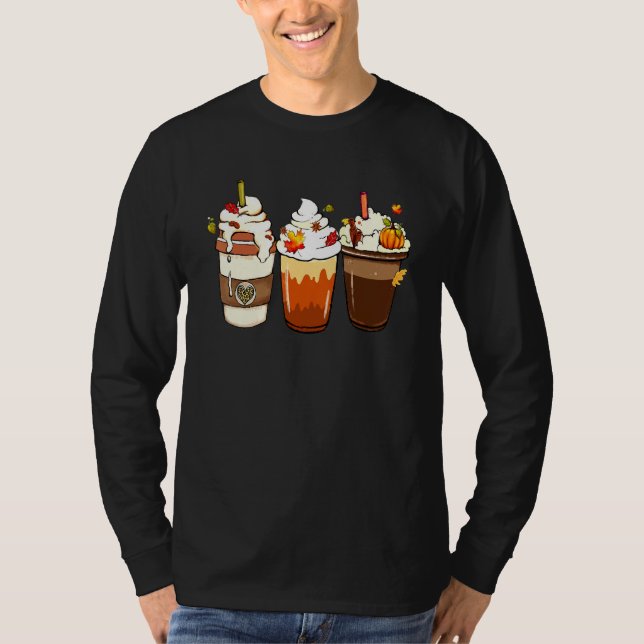 Fall Coffee Drink Orange Pumpkin Thanksgiving Coff T-Shirt (Vorderseite)