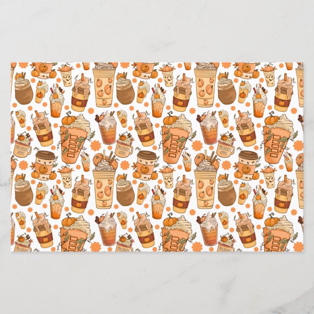 Fall Coffee Latte Pumpkin Muster (Vorderseite)