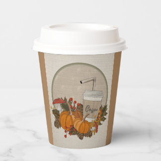 Fall Coffee Paper Cup mit Lid Pappbecher