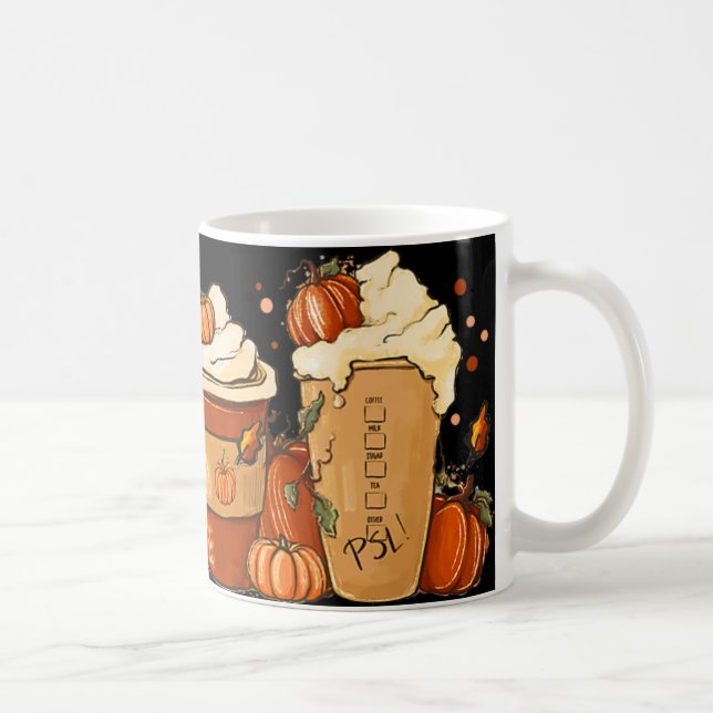 Fall Coffee Pumpkin Gewürz Latte Drinks Herbst als Kaffeetasse (Rechts)