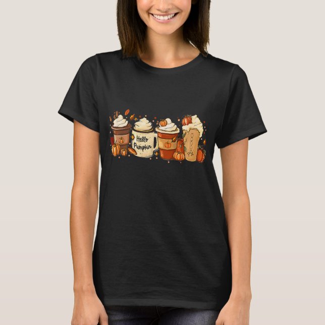 Fall Coffee Pumpkin Gewürz Latte Drinks Herbst als T-Shirt (Vorderseite)