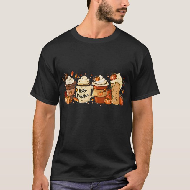 Fall Coffee Pumpkin Gewürz Latte Drinks Herbst als T-Shirt (Vorderseite)