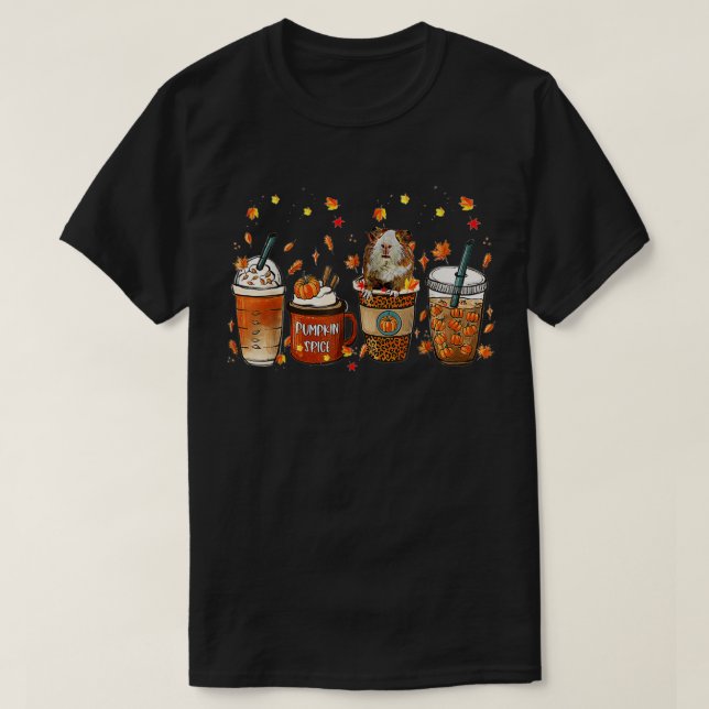Fall Coffee Pumpkin Gewürz Latte Iced Herbst Guine T-Shirt (Design vorne)
