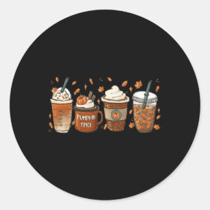 Fall Coffee Pumpkin Gewürz Latte Iced Warm Cosy Au Runder Aufkleber