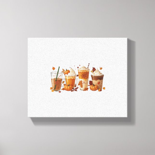 Fall Coffee Pumpkin Leinwanddruck (Vorderseite)