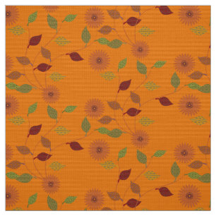 Fall Collection Bright Orange Blumen Leaf Muster Stoff