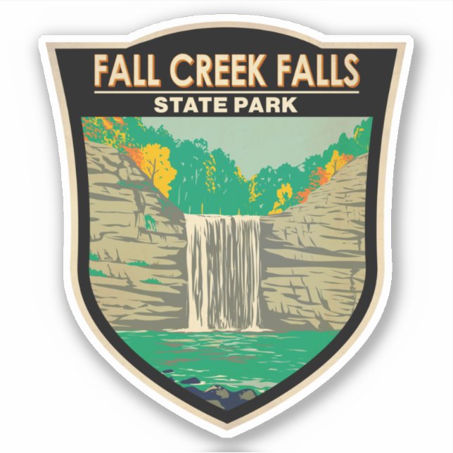 Fall Creek Falls Staat Park Tennessee Vintag Aufkleber (Vorderseite)