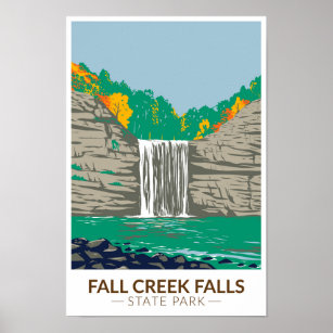 Fall Creek Falls Staat Park Tennessee Vintag Poster