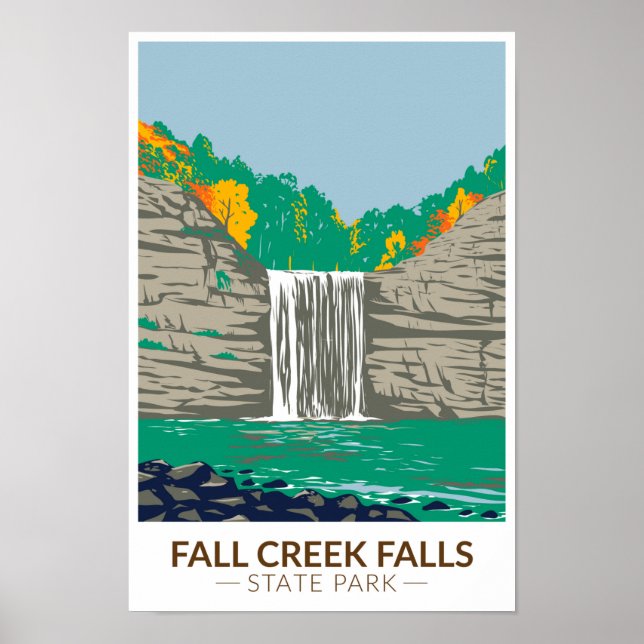 Fall Creek Falls Staat Park Tennessee Vintag Poster (Vorne)