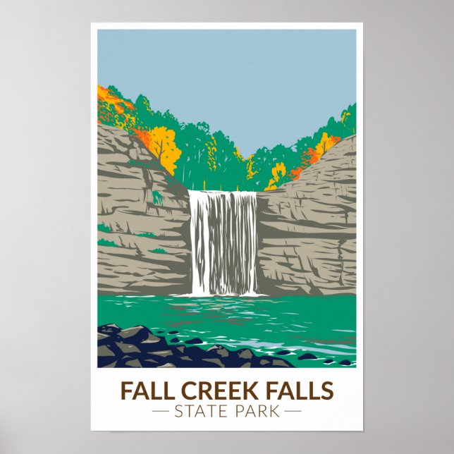 Fall Creek Falls Staat Park Tennessee Vintag Poster (Vorne)