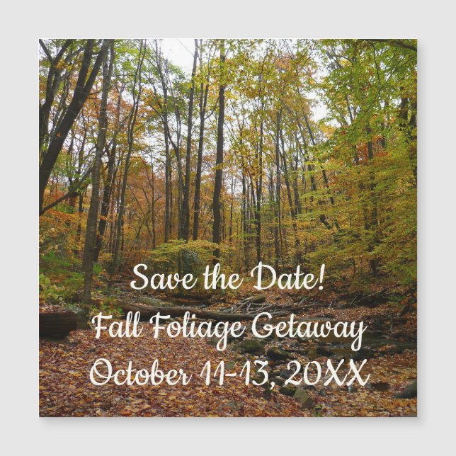 Fall Creek im Laurel Hill Staat Park Save the Date Magnetkarte (Vorderseite)