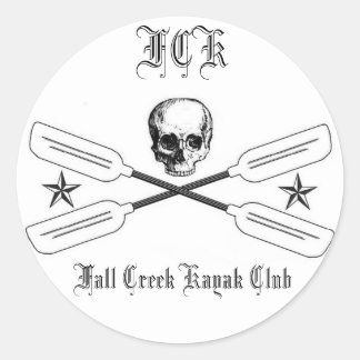 Fall Creek Kayak Logo-Aufkleber Runder Aufkleber